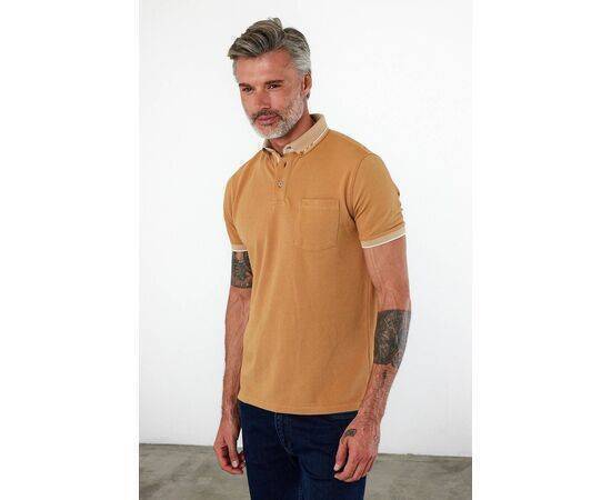 Polo Collar Short Sleeve T-Shirt with Pockets