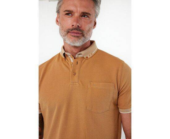 Polo Collar Short Sleeve T-Shirt with Pockets