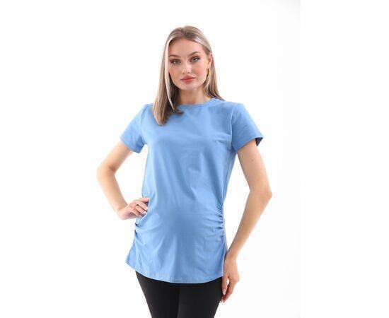 Maternity Indigo Crew Neck Short Sleeve 100% Cotton T-shirt