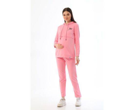 Maternity Breastfeeding Detailed Flexible Adjustable Abdominal Band Pink Tracksuit Set