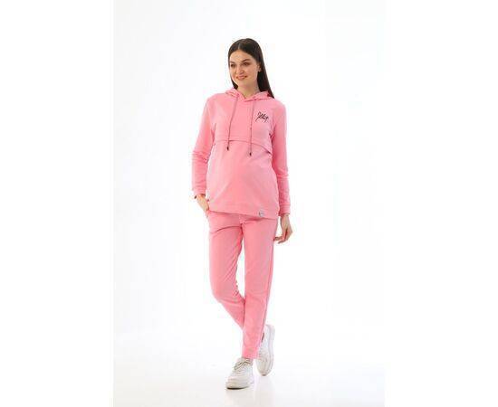 Maternity Breastfeeding Detailed Flexible Adjustable Abdominal Band Pink Tracksuit Set