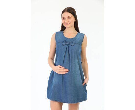 Maternity Denim Gilet with Pockets Back Adjustment Lace Up Bow Tie Detailed Blue