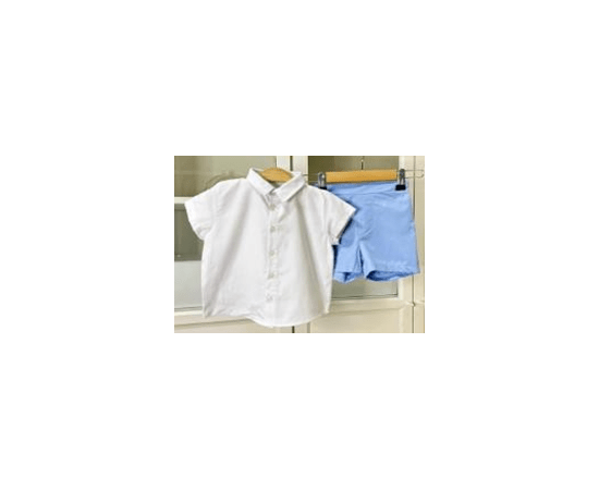 Boys Blue Shirt & White Short