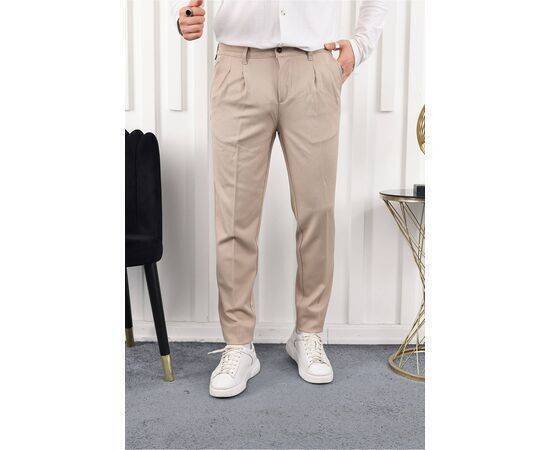 Pleated Seasonal Lycra Fabric Trousers