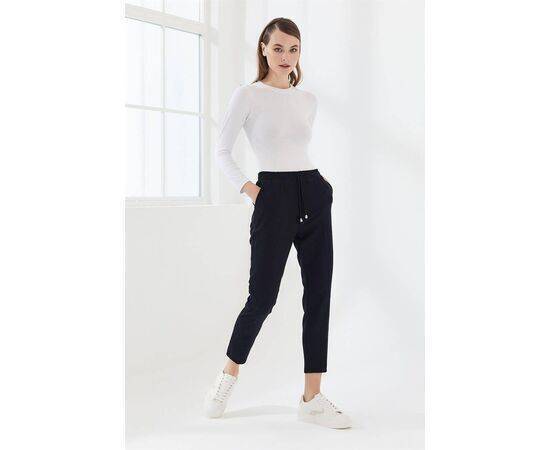 Elastic Waist Trousers with Pockets