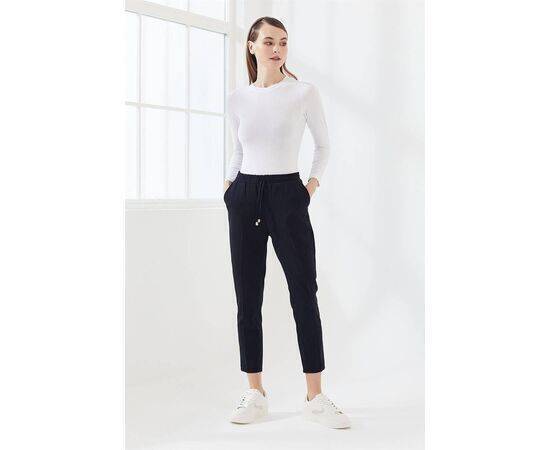 Elastic Waist Trousers with Pockets