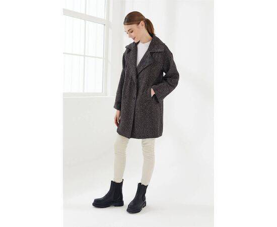 Four Button Fishbone Pattern Short Coat