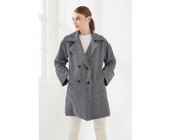 Four Button Fishbone Pattern Short Coat