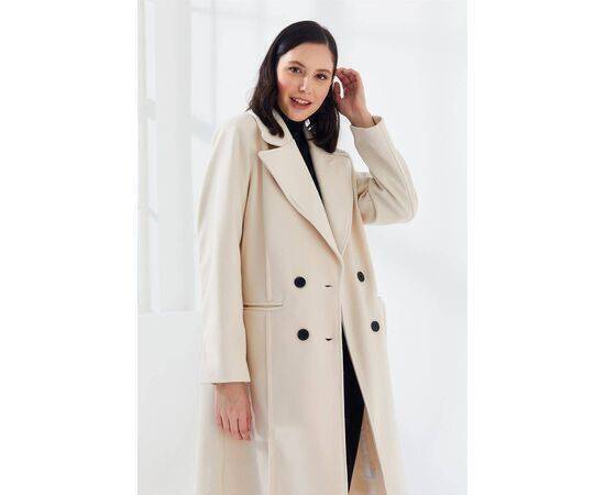 Double-breasted Long Coat with Pockets & Belt