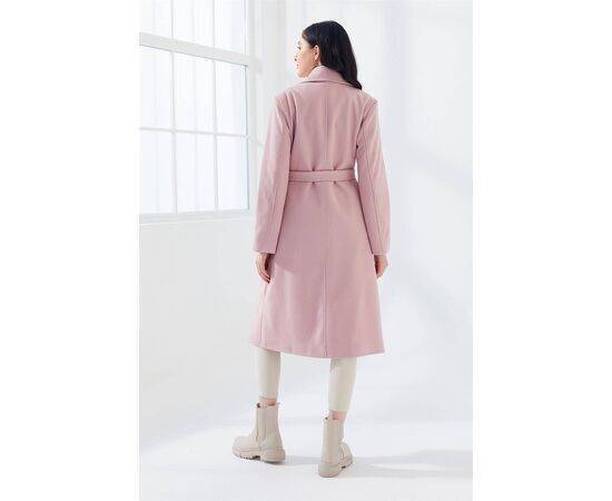 Double-breasted Long Coat with Pockets & Belt