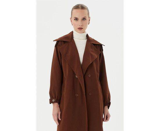 False Sleeve Double Breasted Trench Coat