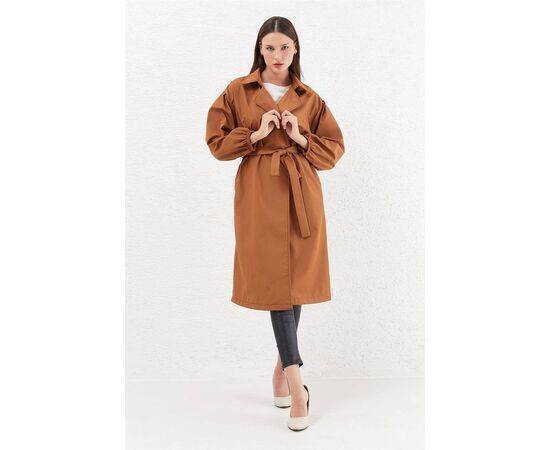 Balloon Sleeve Trench Coat with Pocket